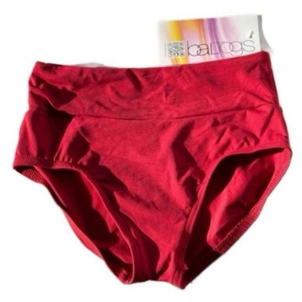 CM Baltogs Red High Waisted Dance Briefs Matte Spandex Medium‎ New Dancewear